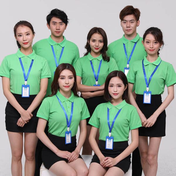 ao thun dong phuc mau xanh ngoc